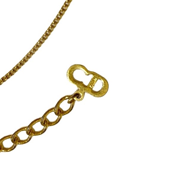 VINTAGE DIOR Gold Locket Necklace Dainty Authentic Chain Padlock Mini Choker - Picture 5 of 9